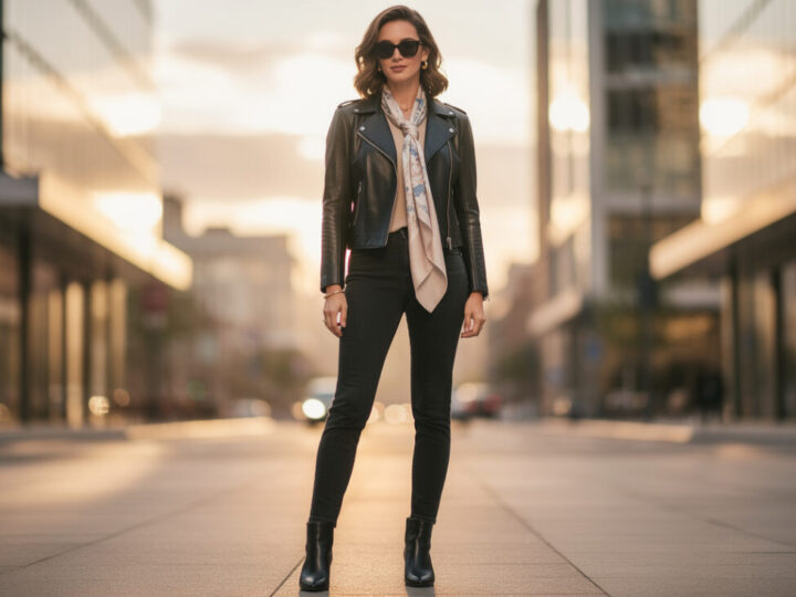 Blouson moto en cuir femme : passer du look biker au chic urbain avec quelques accessoires