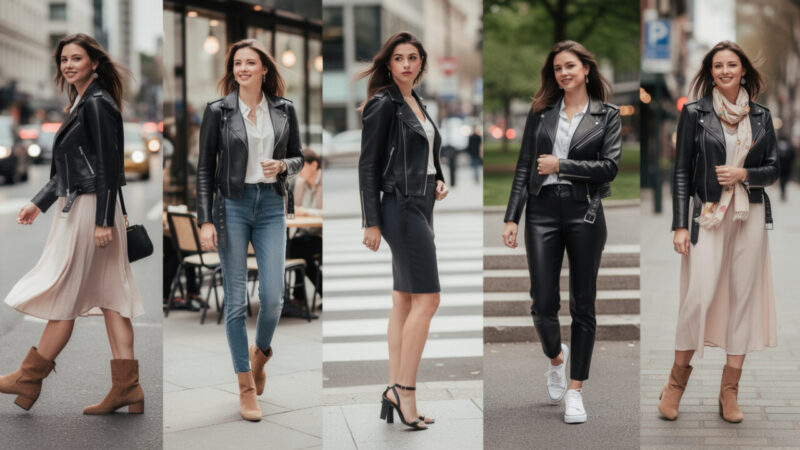 Blouson moto femme : 7 façons de le porter en ville sans perdre en féminité