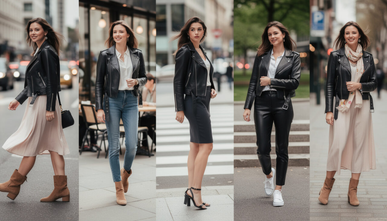 Blouson moto femme : 7 façons de le porter en ville sans perdre en féminité