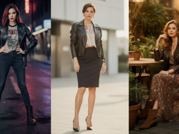 Blouson en cuir femme perfecto : looks rock, chic ou bohème autour d’une seule pièce