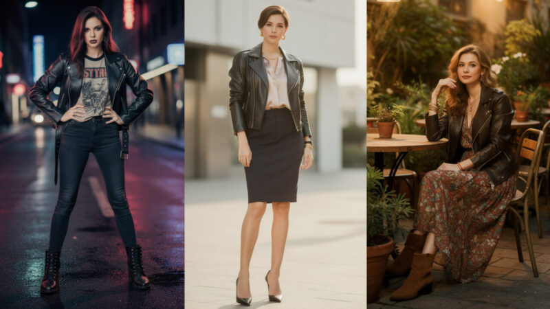 Blouson en cuir femme perfecto : looks rock, chic ou bohème autour d’une seule pièce